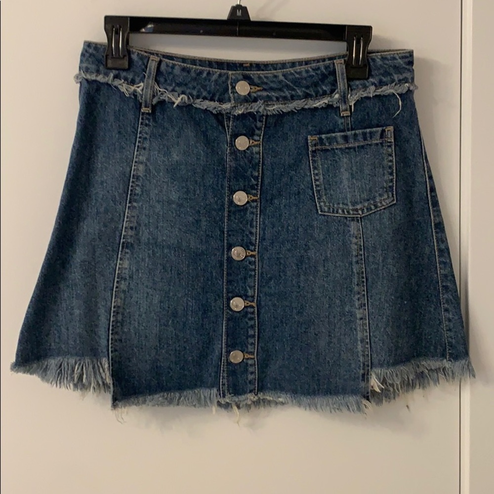 dark wash jean skirt